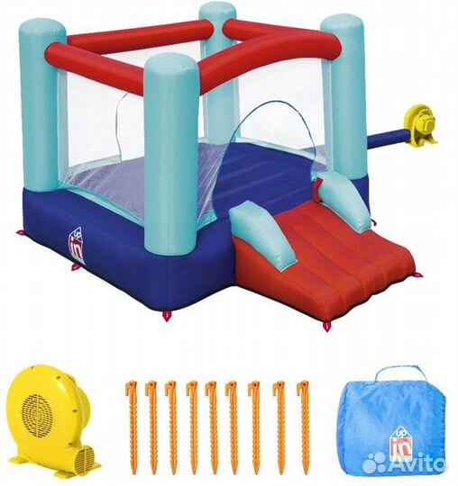 Детский надувной батут с горкой