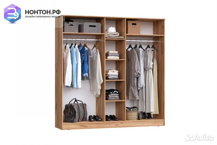 Шкаф Мартина 5-дверный графит / дуб крафт