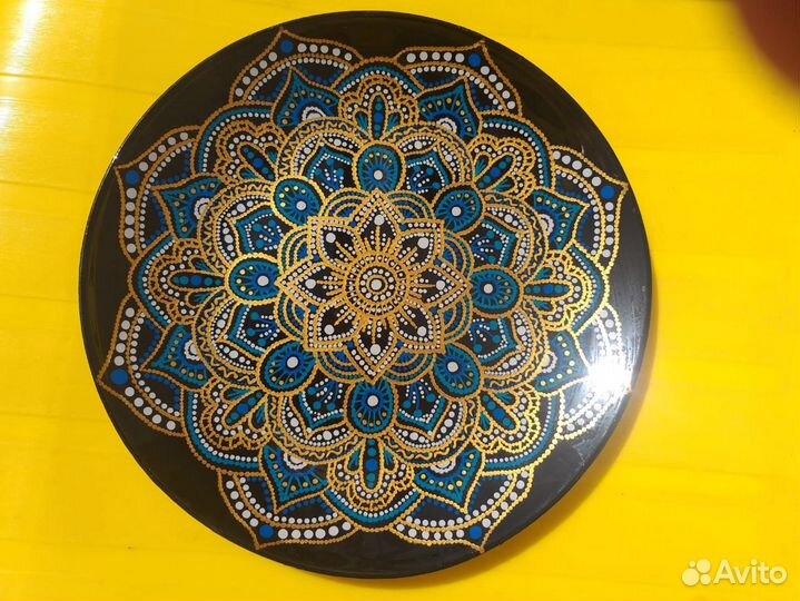 Тарелка ручная работа точечная роспись
