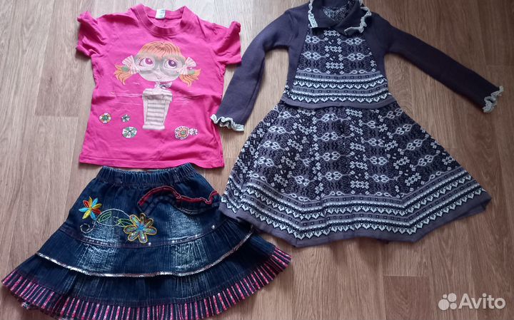 Штаны,платье, футболки рост 110-120 см пакетом