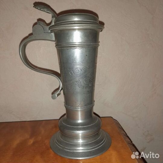 Антикварная оловяная кружка Сантессон