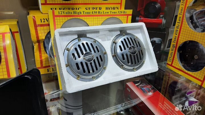Сигнал автомобильный super horn 1037 хром