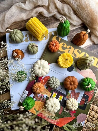 Свеча из натурального пчелиного воска Тыква