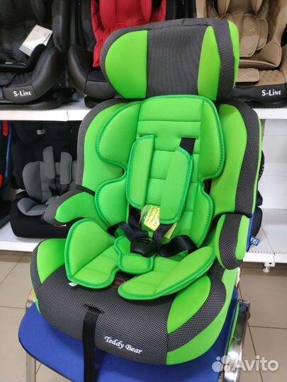 Автокрелсо Мишутка с подголовником (0-18кг) салато