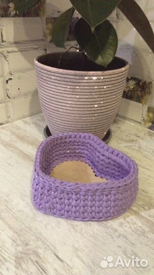 Корзина из трикотажной пряжи