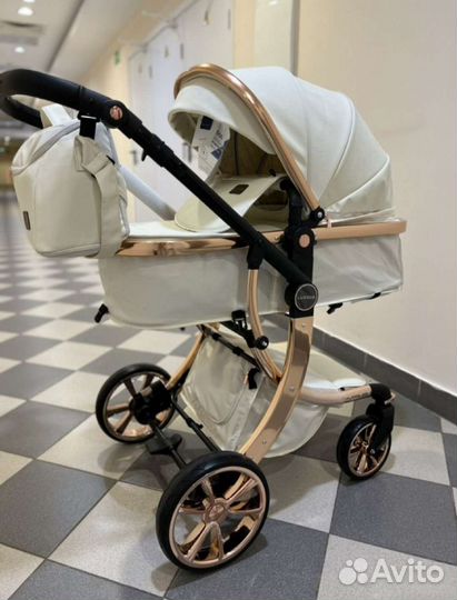 Коляска 3в1 Новая шикарная Кожа (2023)