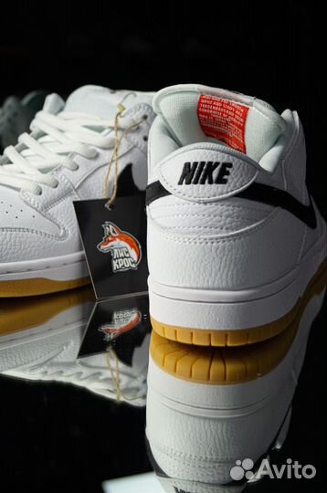 Nike SB Dunk Low White and Gum Light Brown