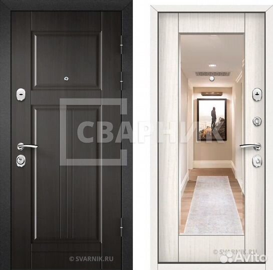 Входная дверь с зеркалом. Установка под ключ