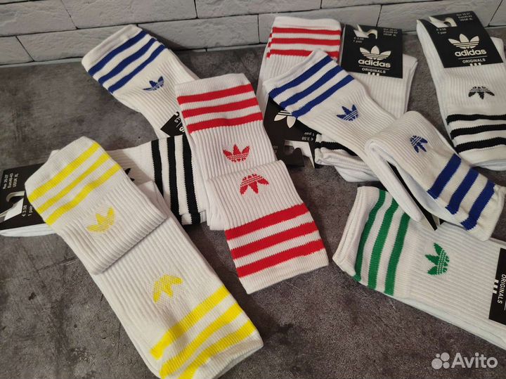 Носки высокие adidas originals х10 пар