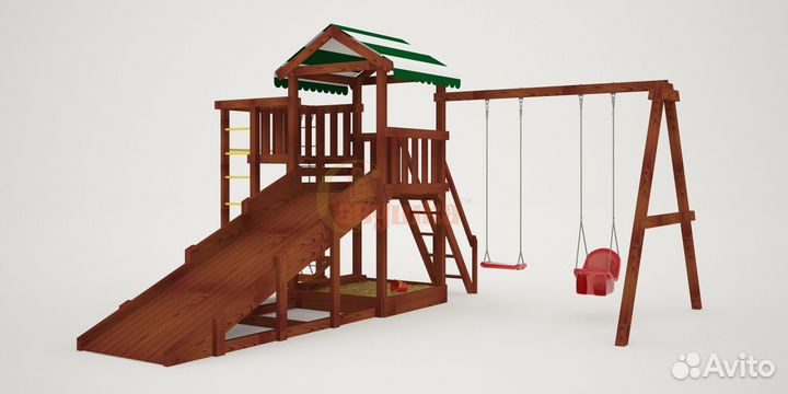 Детская площадка Савушка Мастер 3 (Махагон) 4сезон
