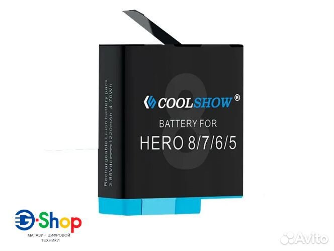 Аккумулятор на GoPro 5/6/7/8 CoolShow 1200mAh