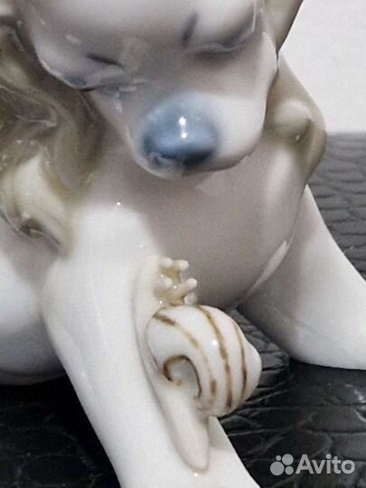 Lladr испания.Щенок и улитка.фарфоровая