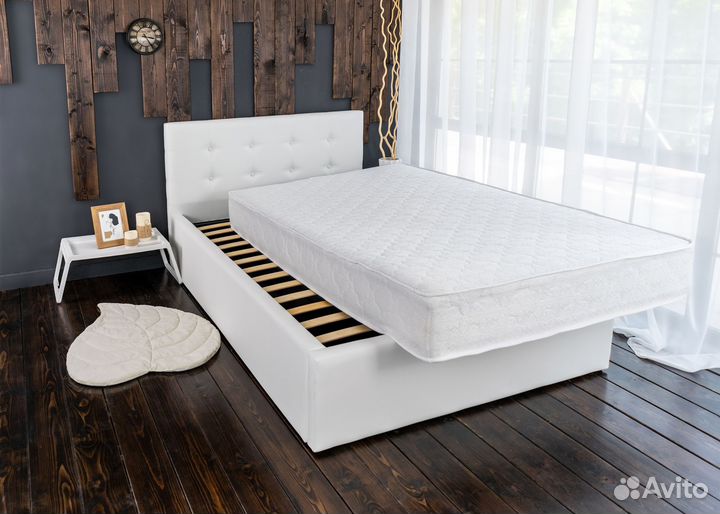 Кровать 120х200 полуторка белая Роза