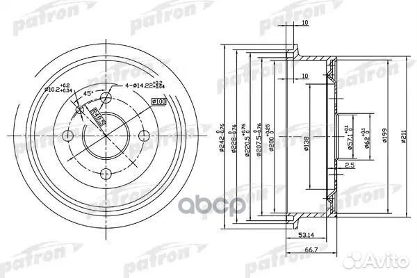 Барабан тормозной PDR1119 patron