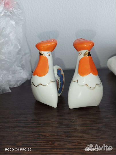 Солонки перечницы петух лфз статуэтка СССР