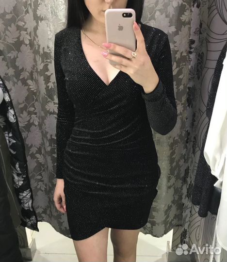 Вечернее платье черное xs s