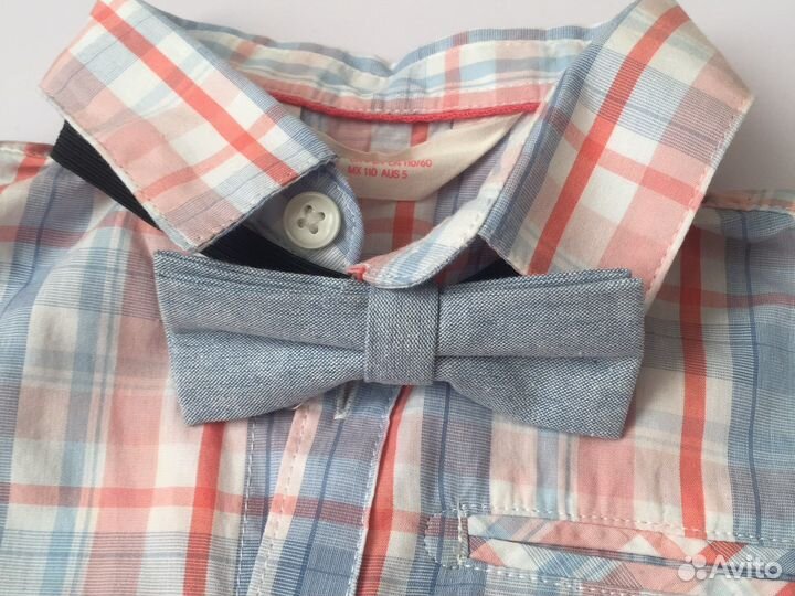 Рубашка в клетку и чиносы 110 рост