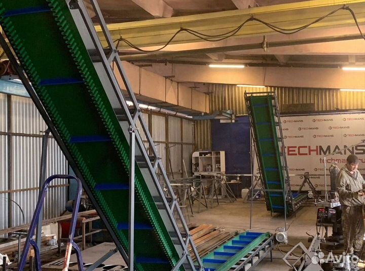 Конвеиер ленточныи L-образныи