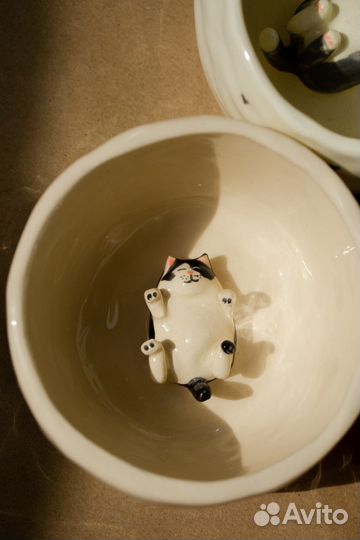 Кружки с котиками, керамика