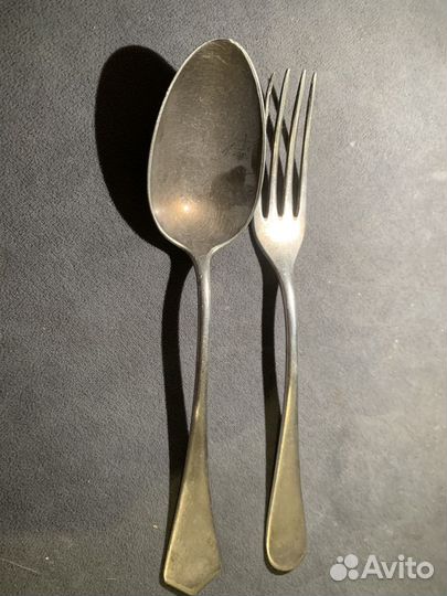 Вилка и ложка времен ВОВ 1945г по серебряные