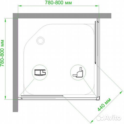 Душевой угол 80x80x185