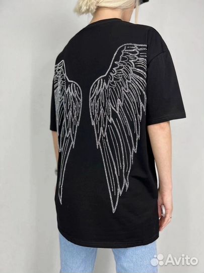 Футболка женская 48-54р,цвет чёрный, хб трикотаж