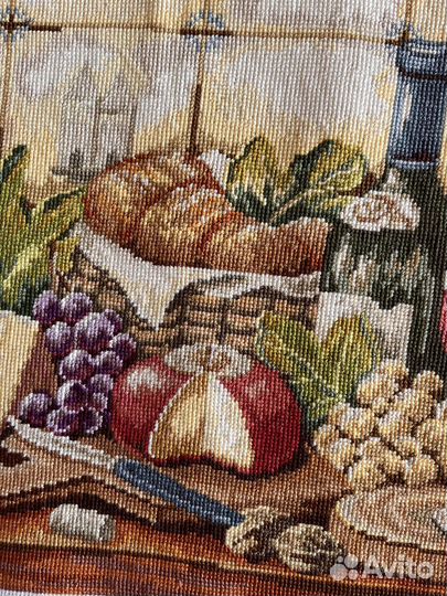 Готовая вышивка крестом Натюрморт с сыром и вином