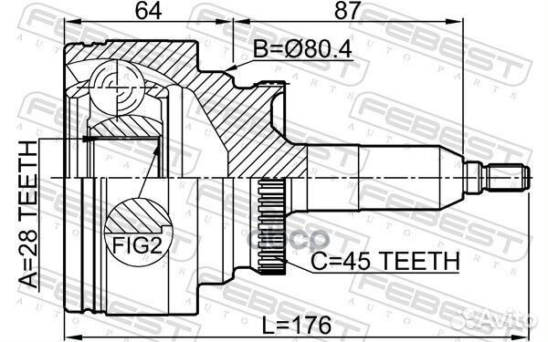 ШРУС наружный 28X25X45 ford F150/F250/F350 2004