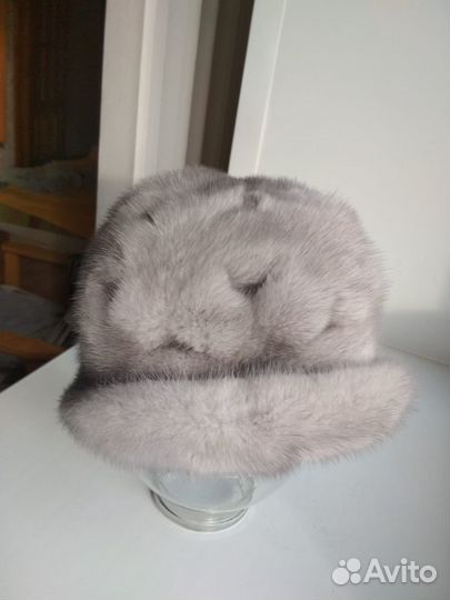 Шапка голубая норка