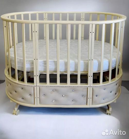 Детская кроватка с маятником круглая трансформер