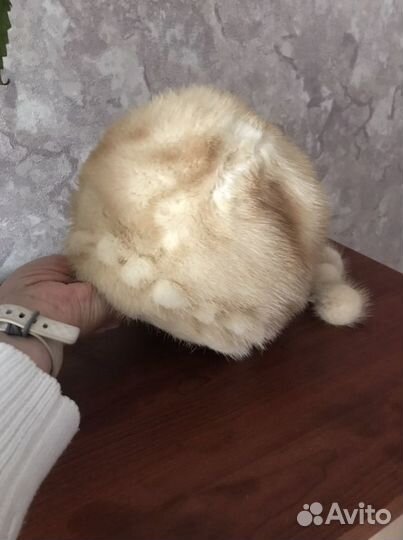 Шапка зимняя норка, в идеальном состоянии, светлог