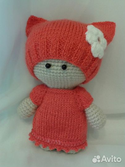 Вязаная кукла пупс