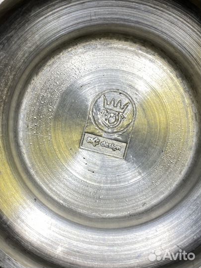 Винтажный сюжетный стакан олово Германия