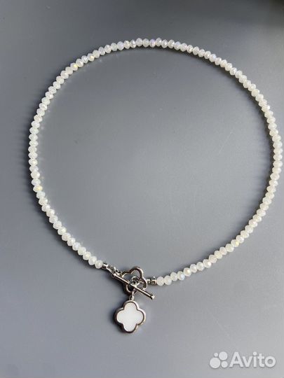 Колье чокер подвеска с перламутром