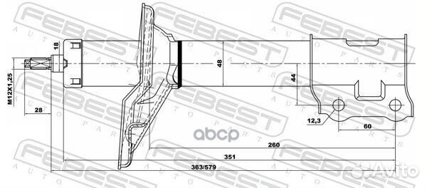 Амортизатор передн левый hyundai accent/verna 0