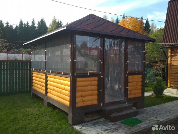 Мягкие окна для беседки в Новопетровское