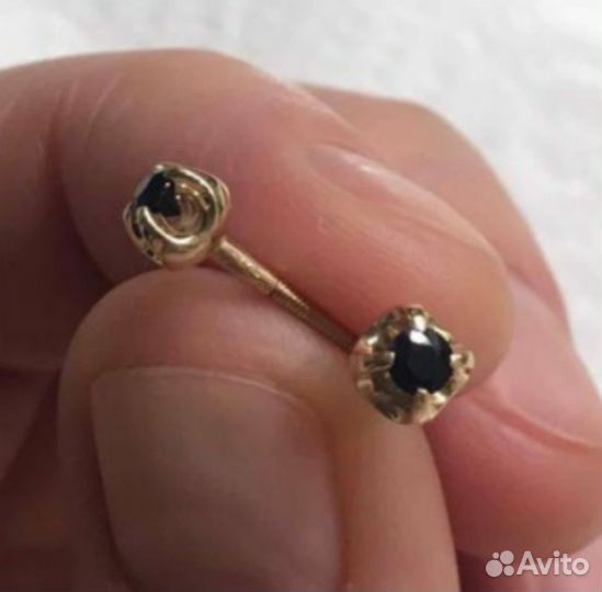 585 серьги нат сапфиры 0,18ct Новые гвоздики пусет