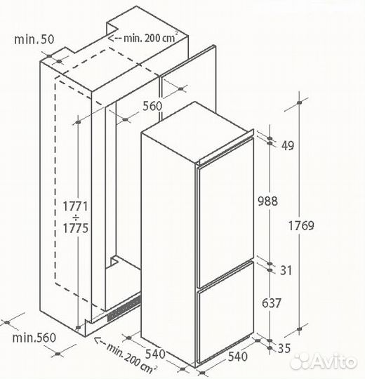 Холодильник candy ckbbs 100