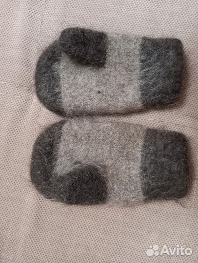 Варежки из натуральной шерсти