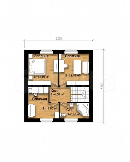 Дом 111 м² на участке 7,5 сот.