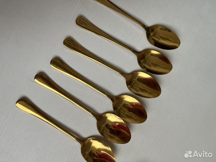 Чайные ложки золотые lenardi столовые приборы
