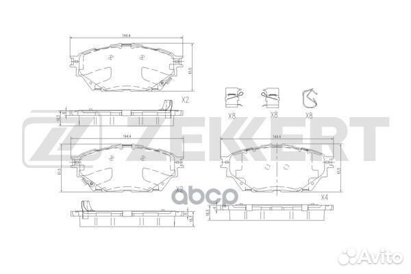 Колодки торм. диск. передн./задн. Mitsubishi Ca