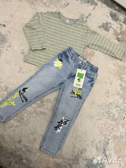 Джинсы новые, лонгслив