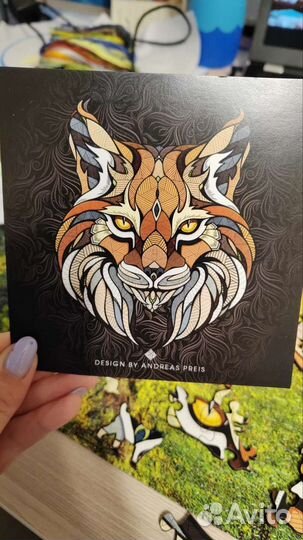 Деревянный пазл Рысь