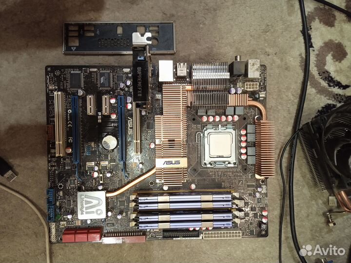 Материнка asus P5E плюс core2quad Q9450