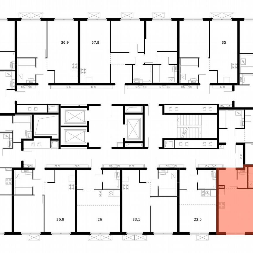 2-к. квартира, 48,8 м², 22/24 эт.