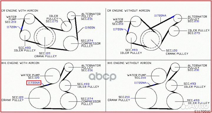 Ремень поликлиновый nissan tiida (C11), wingroa