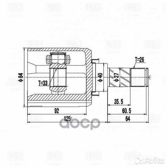 Шрус для а/м Nissan Qashqai (06) 2.0i 6MT 2WD