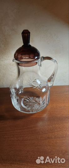 Хрустальные кувшин и конфетница. СССР