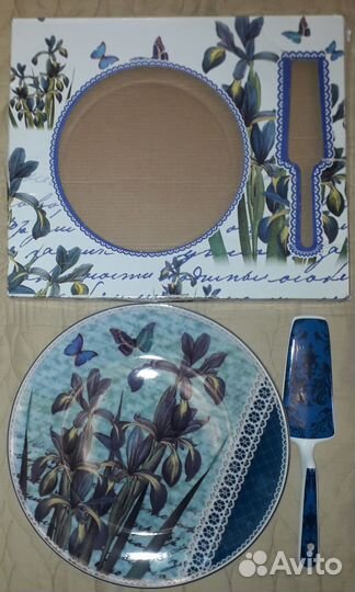 Набор блюдо для торта с лопаткой новый